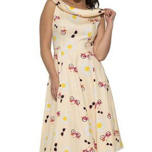 Yellow Off the should Fit and Flare dress